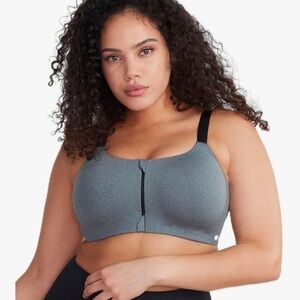 Body Up | High Impact Front-Close Sports Bra 38B Grey Marl, NWT